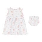 Baby Girls White & Pink Carousel Dress Set, 1, hi-res
