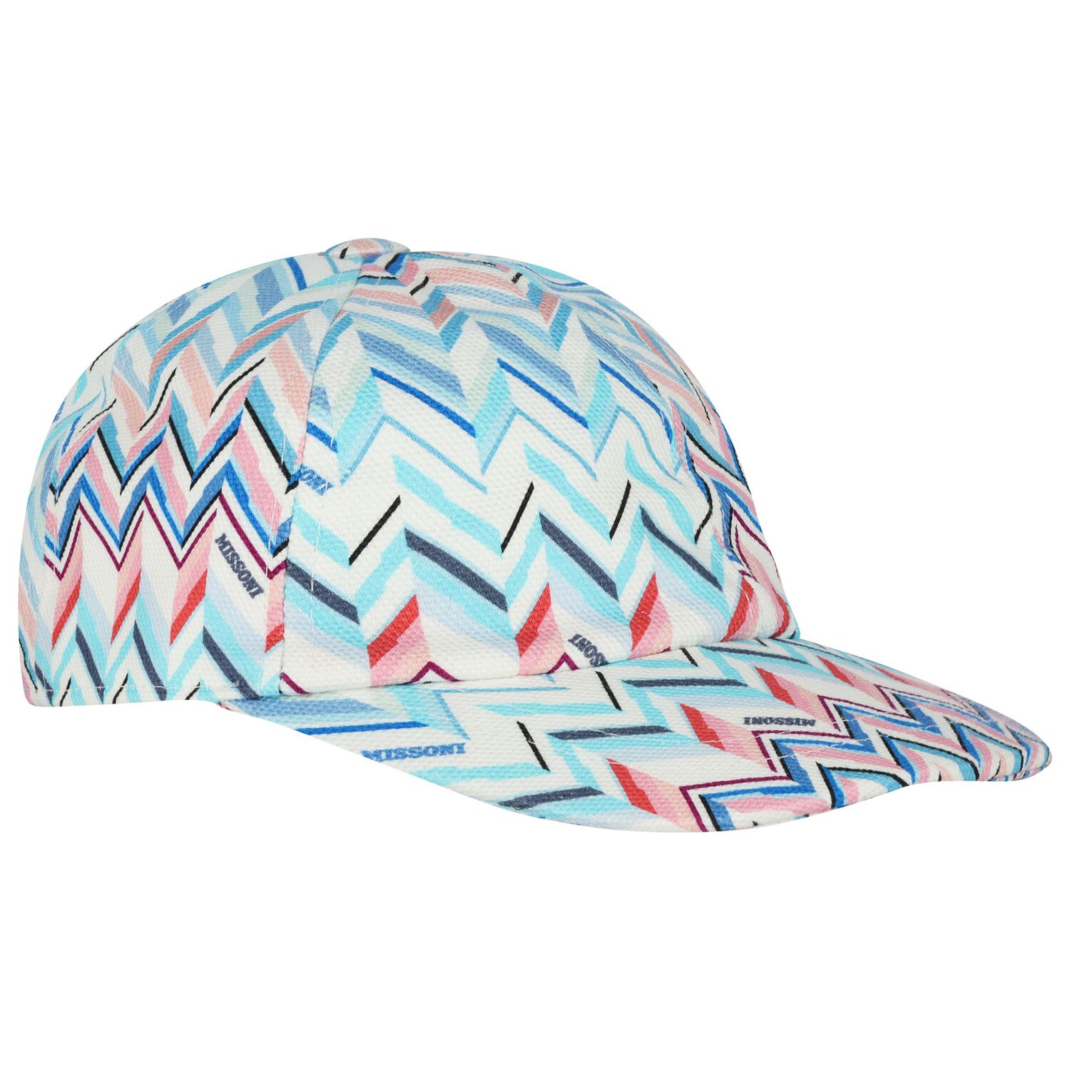 Girls White & Blue Zig Zag Cap, 2, hi-res