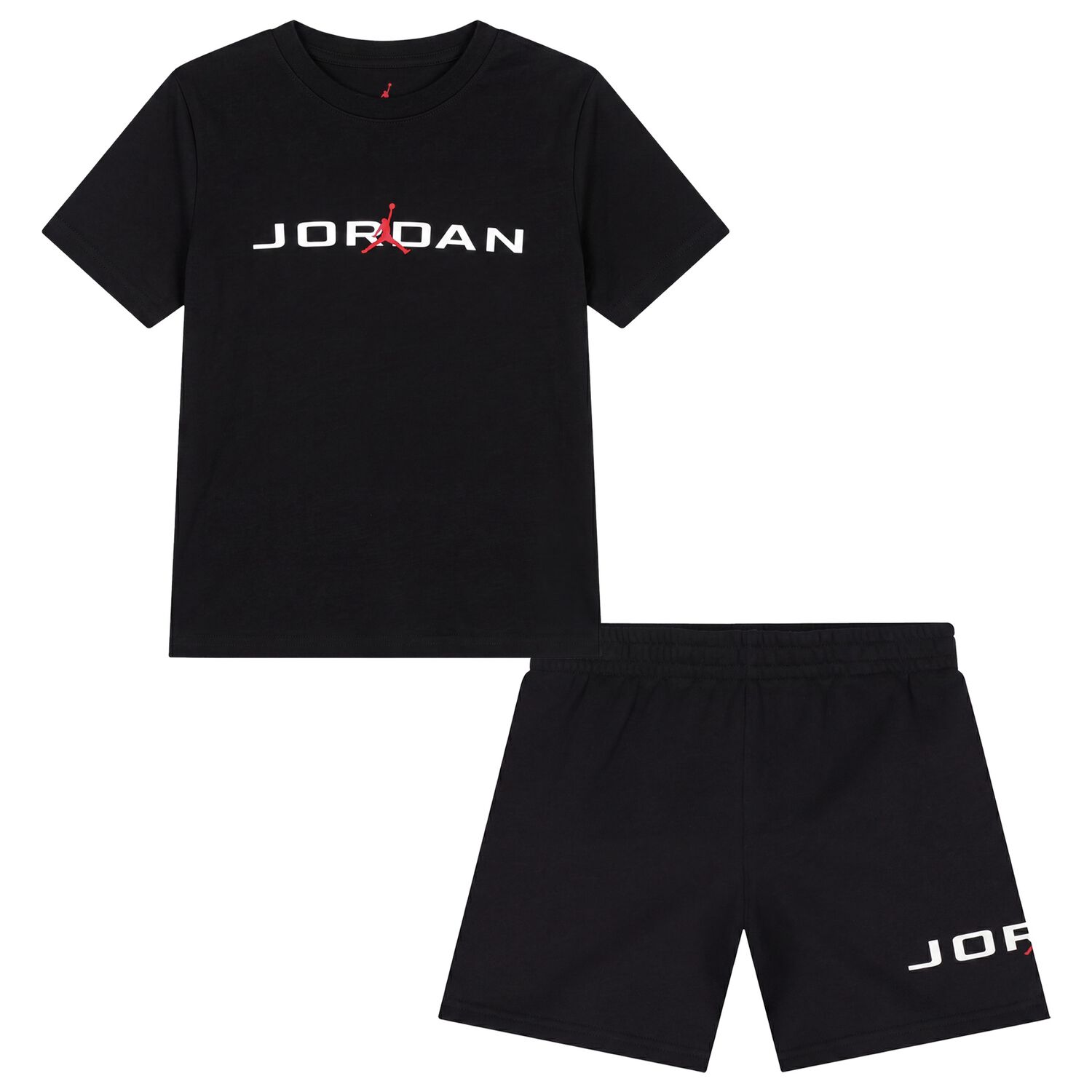Boys Black Logo Shorts Set, 1, hi-res