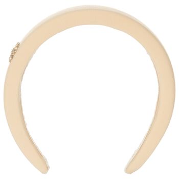 Girls Beige Logo Padded Headband