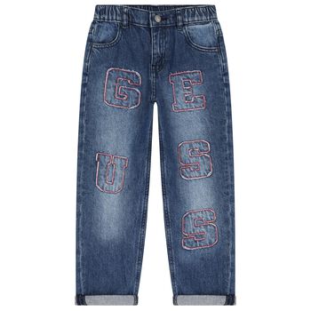 Boys Blue Denim Logo Jeans