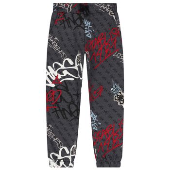 Boys Grey Logo Joggers
