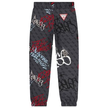 Boys Grey Logo Joggers