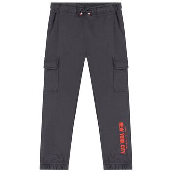 Boys Grey Logo Joggers