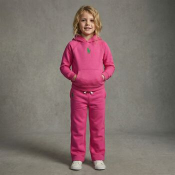 Girls Pink Logo Joggers