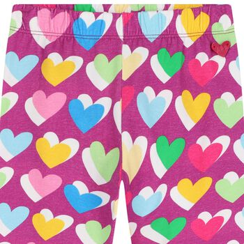 Girls Purple Heart Leggings