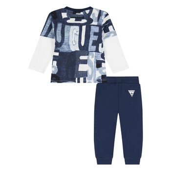 Younger Boys Blue Logo Tracksuit