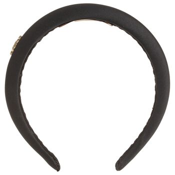 Girls Black Logo Padded Headband