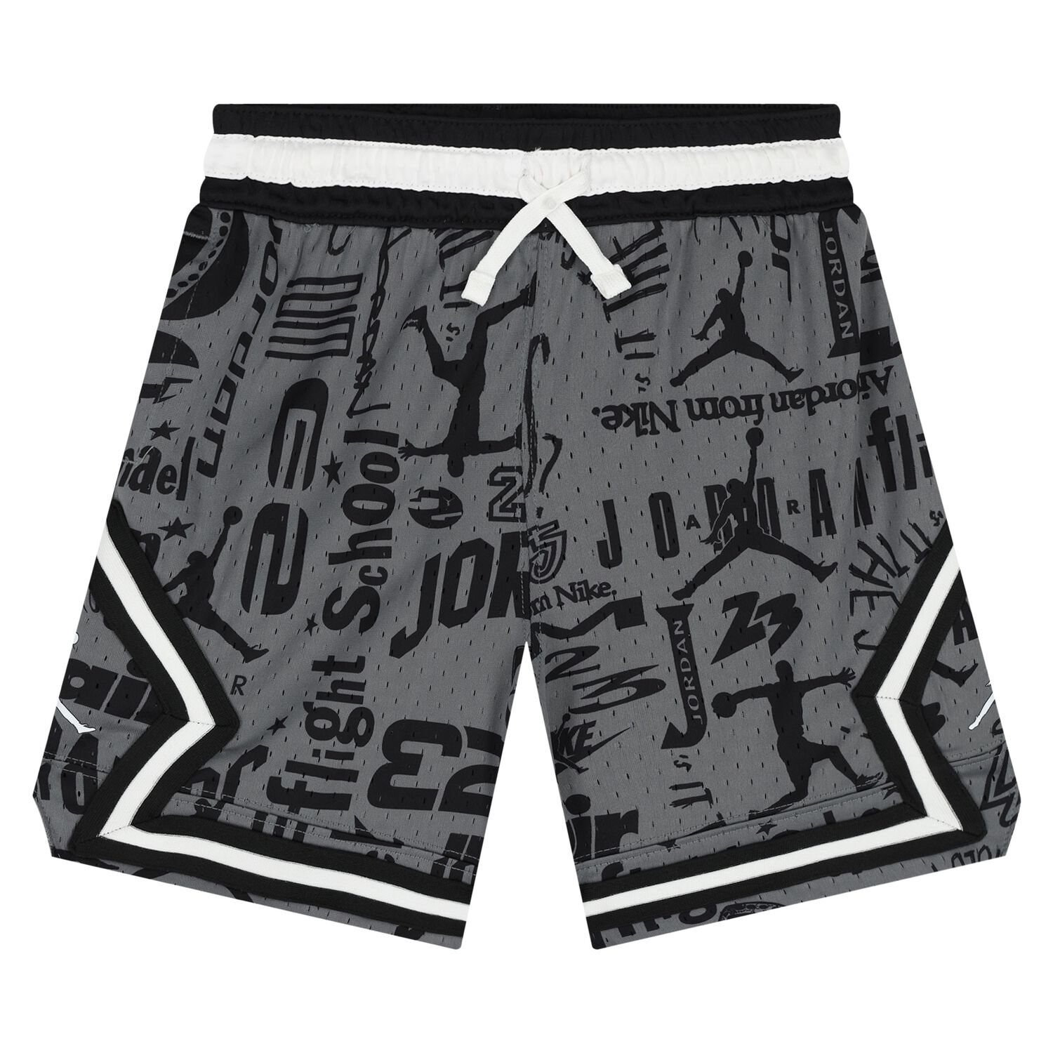 Boys Grey & Black Jordan Logo Shorts, 1, hi-res
