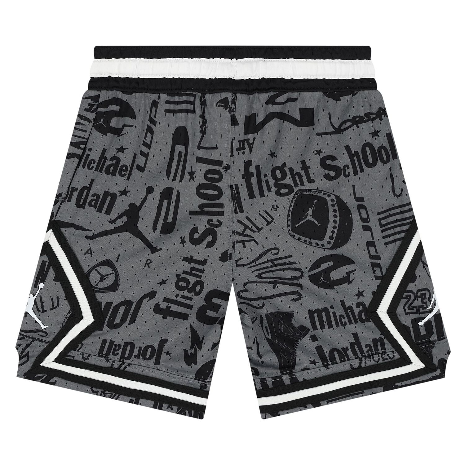 Boys Grey & Black Jordan Logo Shorts, 1, hi-res