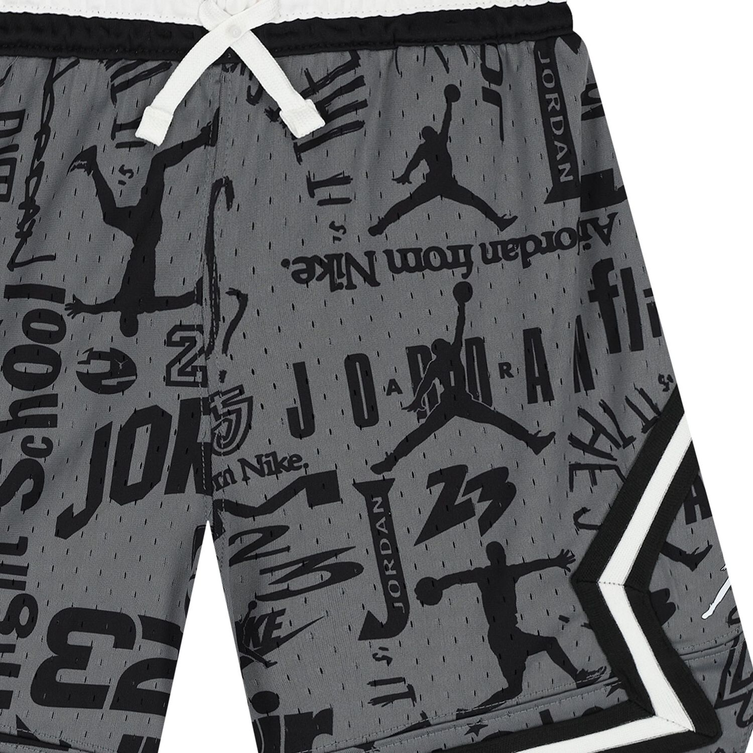 Boys Grey & Black Jordan Logo Shorts, 1, hi-res